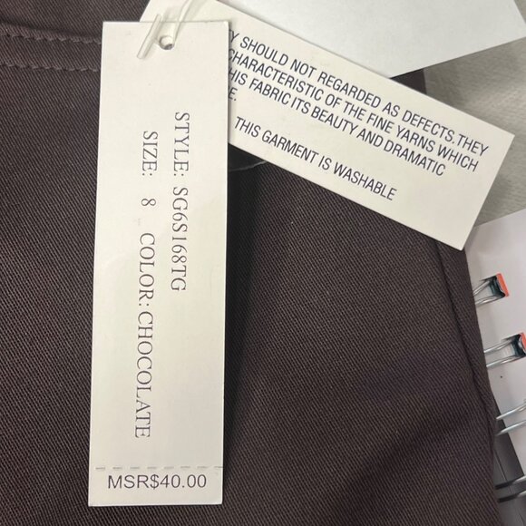 NWT Larry Levine Capris Women's 8 Chocolate Stretch Mid Rise City Comfort Career - Picture 3 of 15